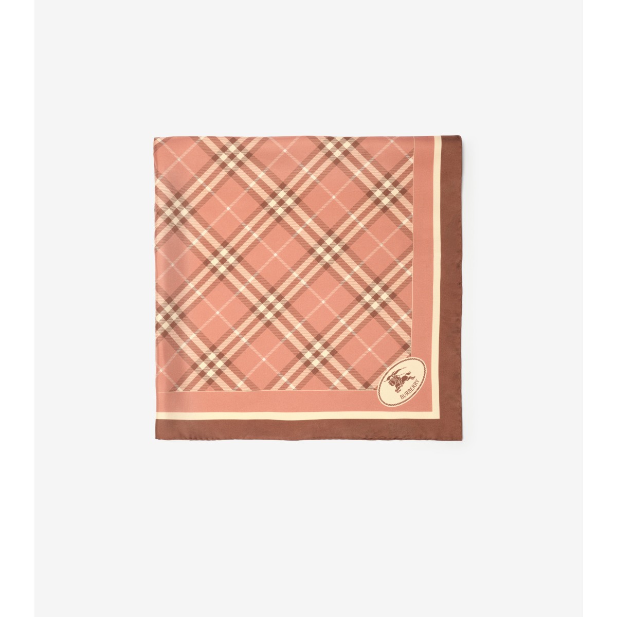  Check Knight Stamp Silk Scarf