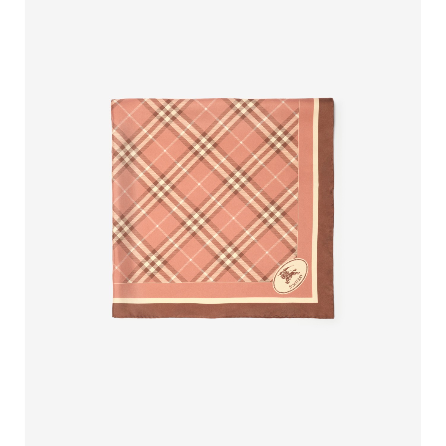 Check Knight Stamp Silk Scarf