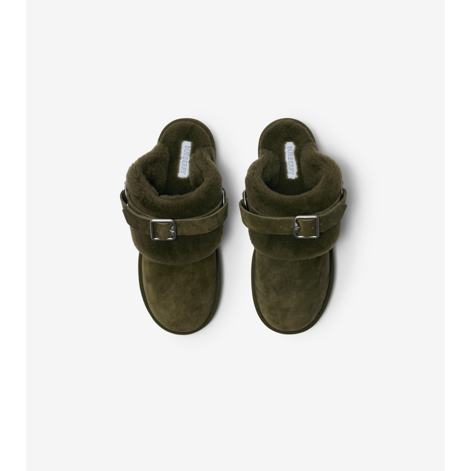 Suede and Shearling Chubby Mules