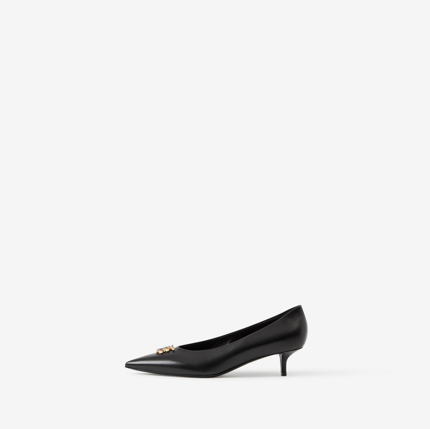 Zapatos de tacón en piel con monograma y puntera en pico (Negro) - Mujer | Burberry® oficial