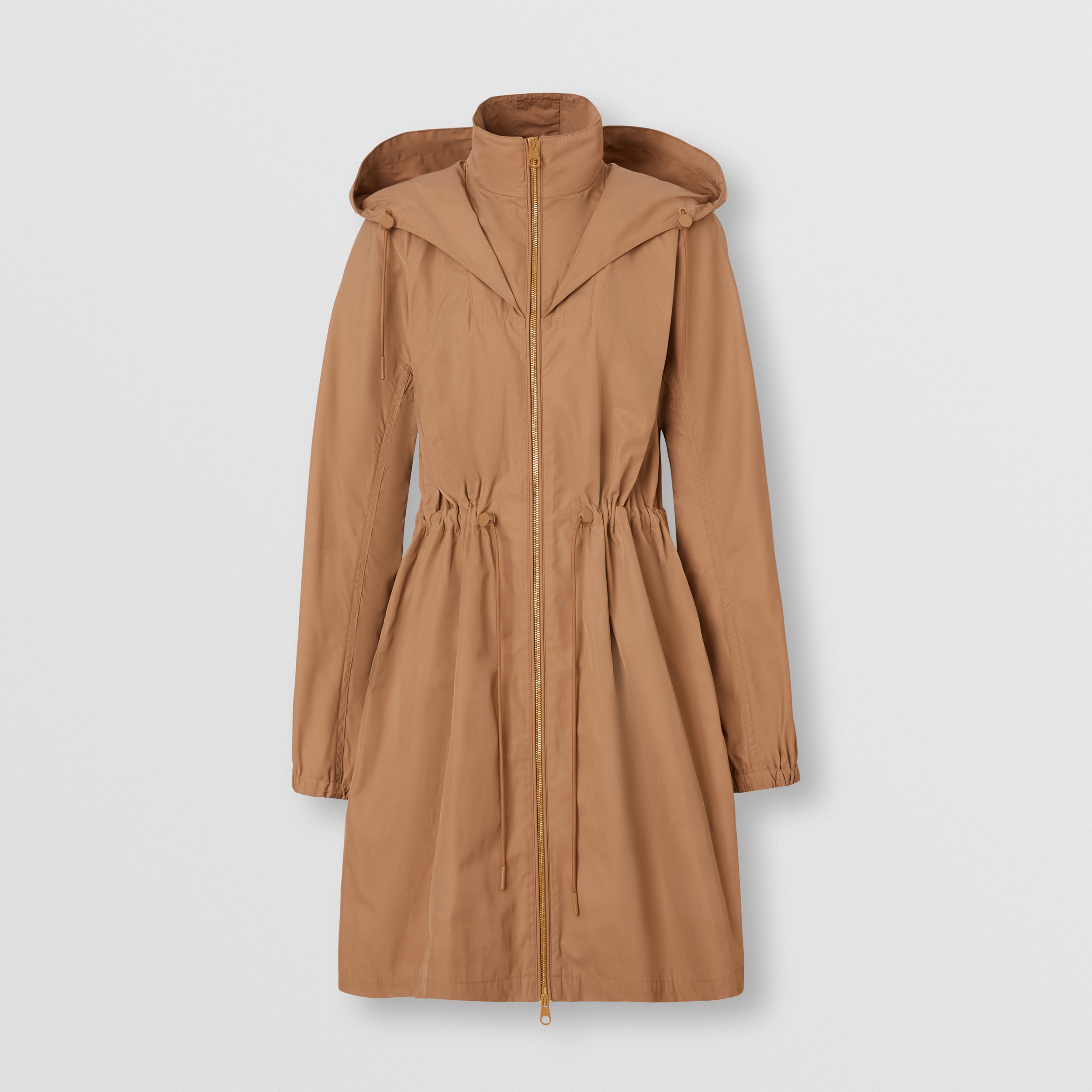 Logo Detail Hooded Parka in Camel - Women | Burberry® Official - 4