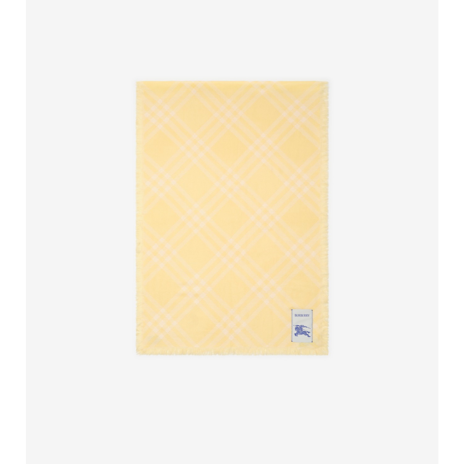 Wide Check Wool Silk Scarf