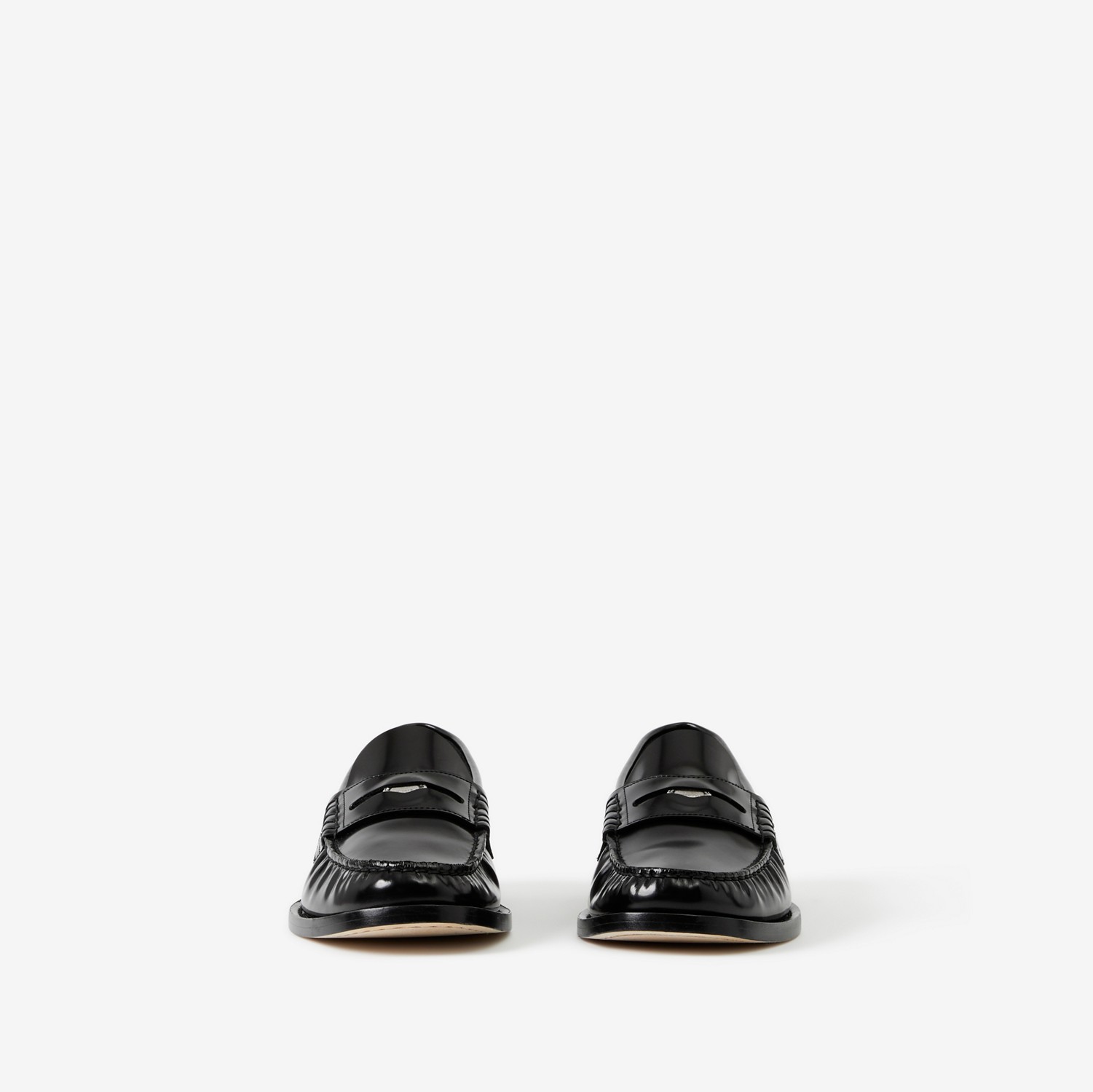 Mocassins Penny Loafers en cuir avec pièce (Noir) - Femme | Site officiel Burberry®