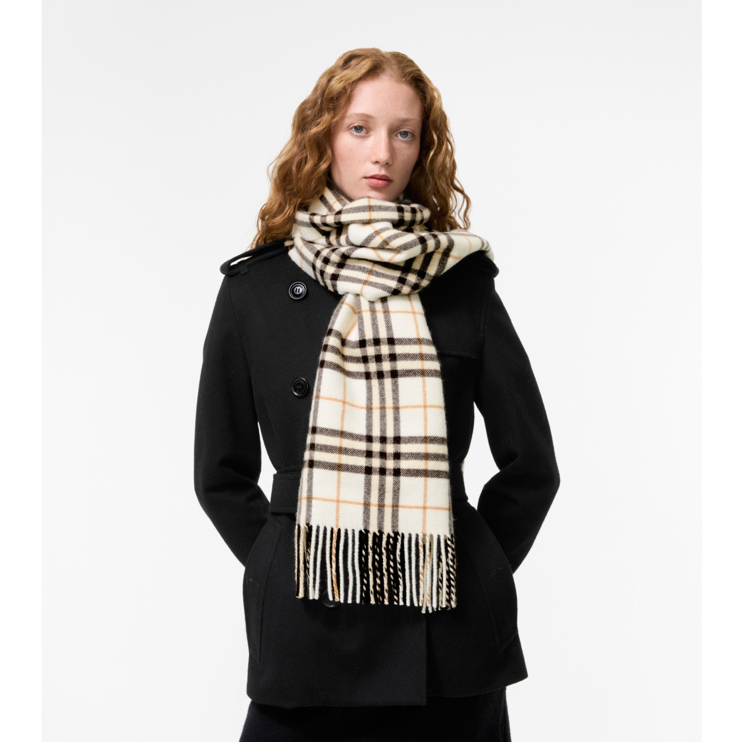 Sparkle Check Cashmere Scarf