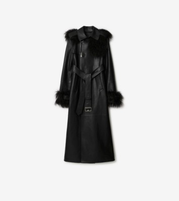 Full length leather trench coat online