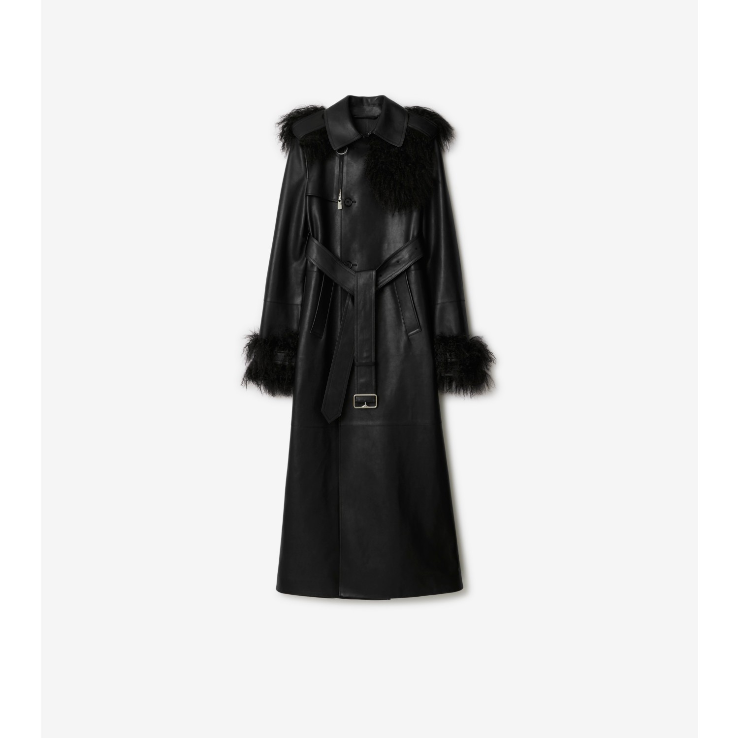 Burberry trench with leather on sale