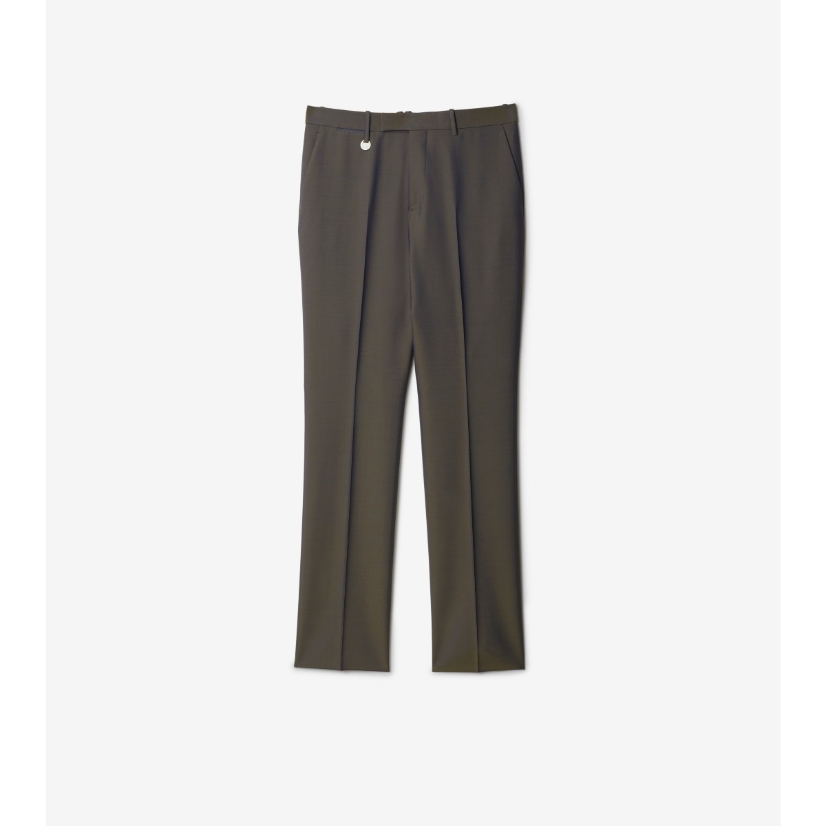 Shop Burberry Wool Tailored Trousers In Reef