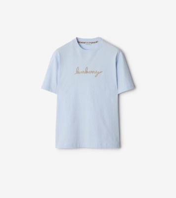 チェックEKD コットンTシャツ (アークティックブルー) - メンズ