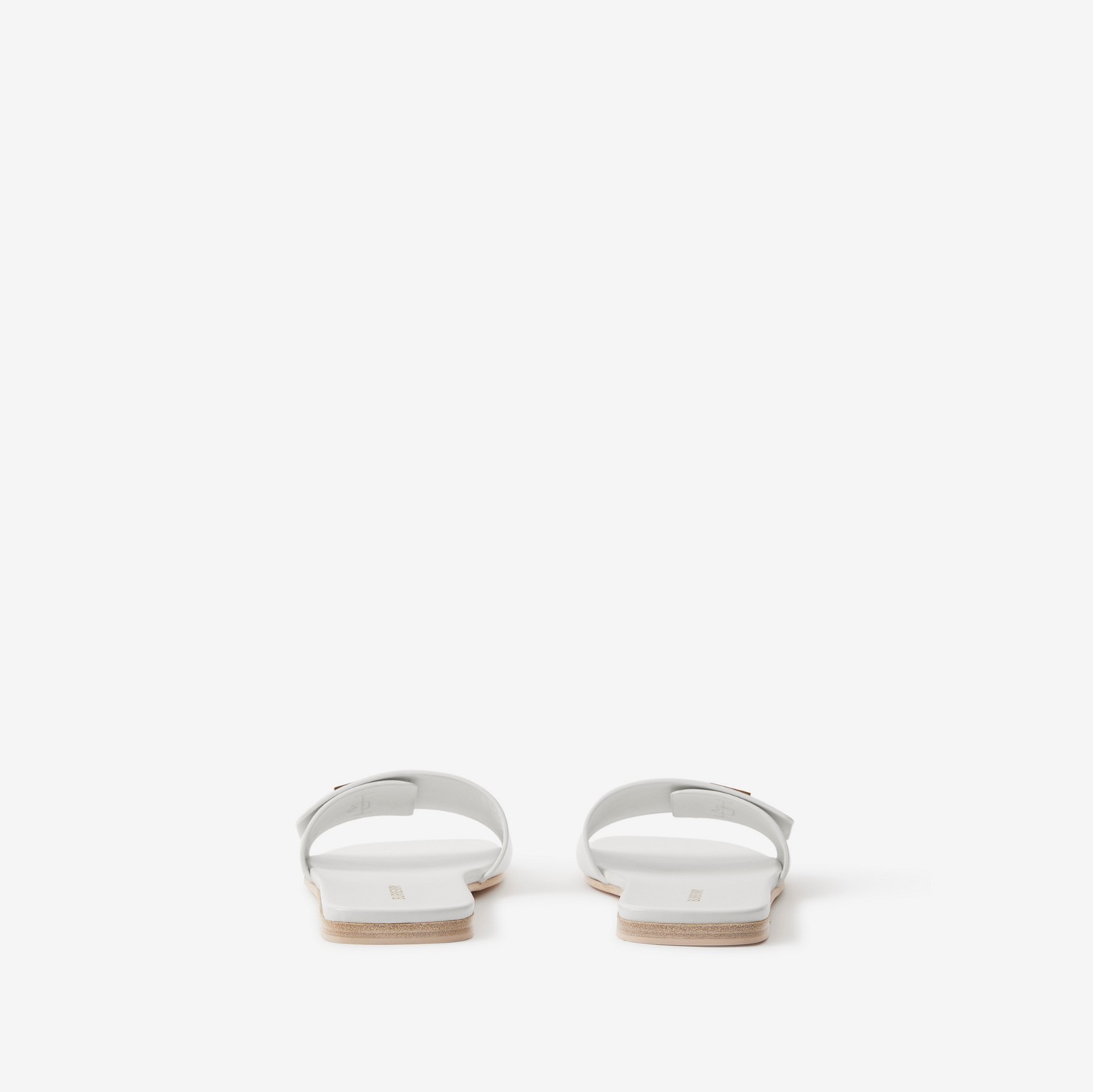 Chinelos de couro com monograma (Branco Óptico) - Mulheres | Burberry® oficial