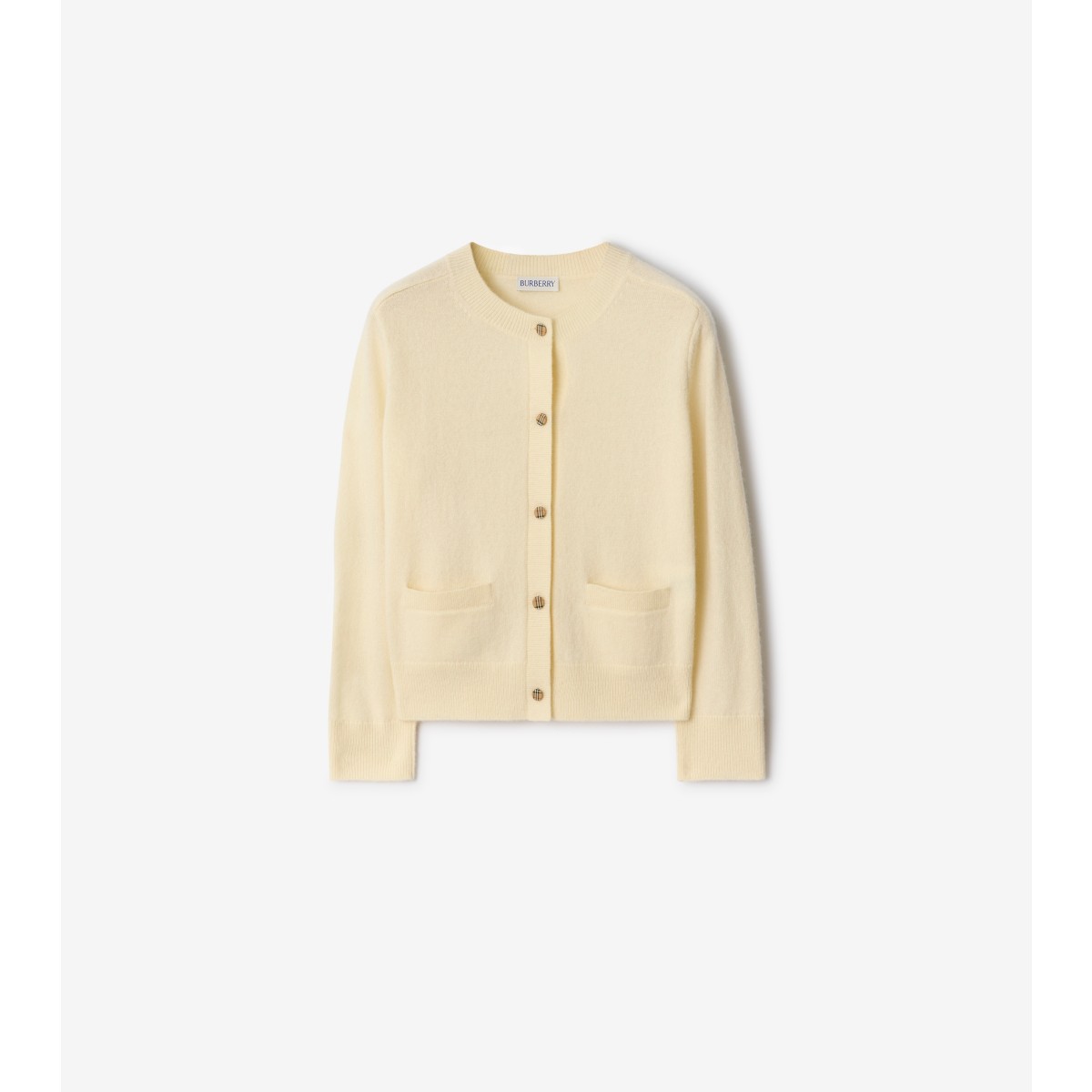  Check Patch Wool Cashmere Cardigan