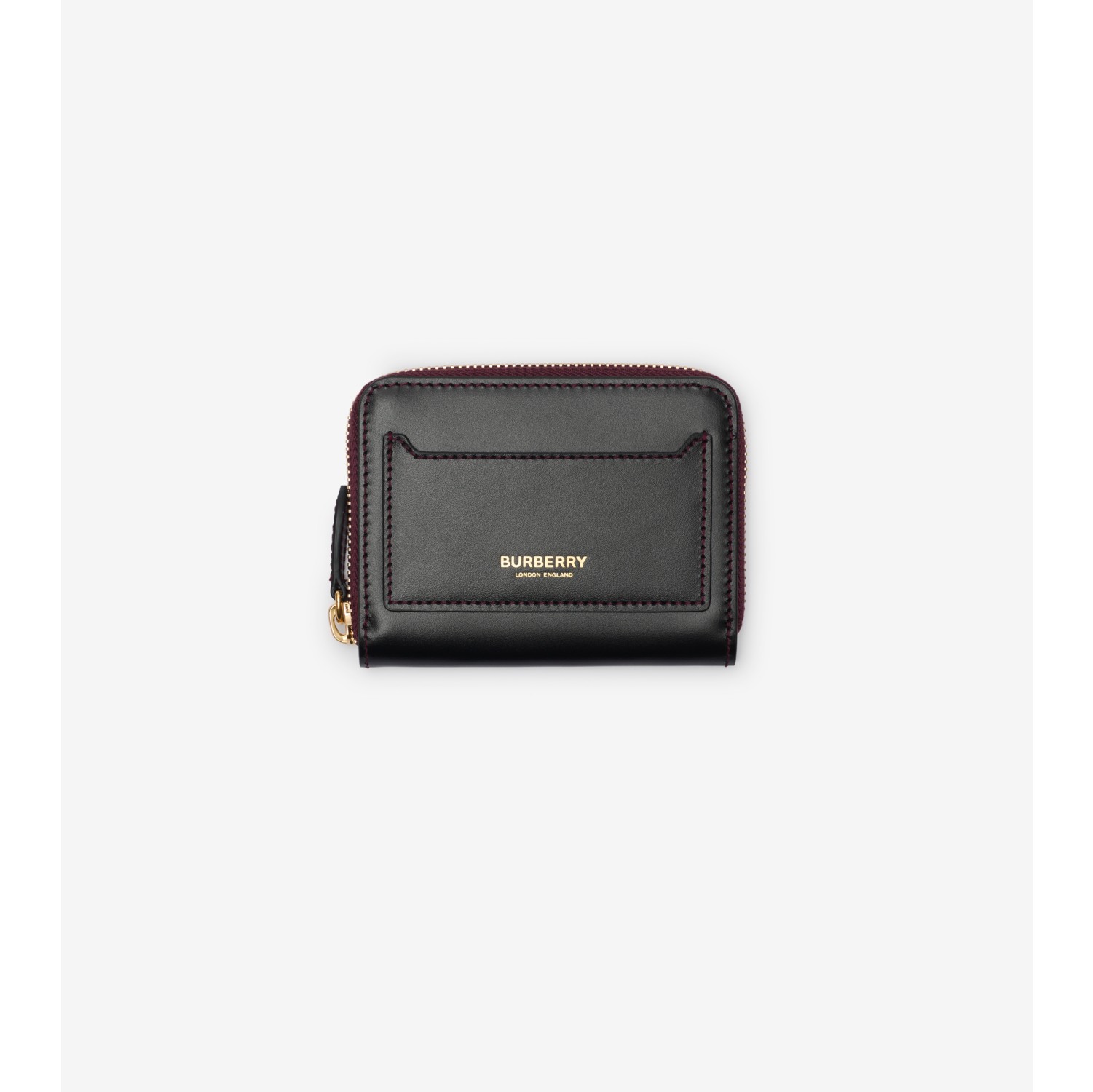 Small Leather Zip Wallet in Black Women Burberry Official