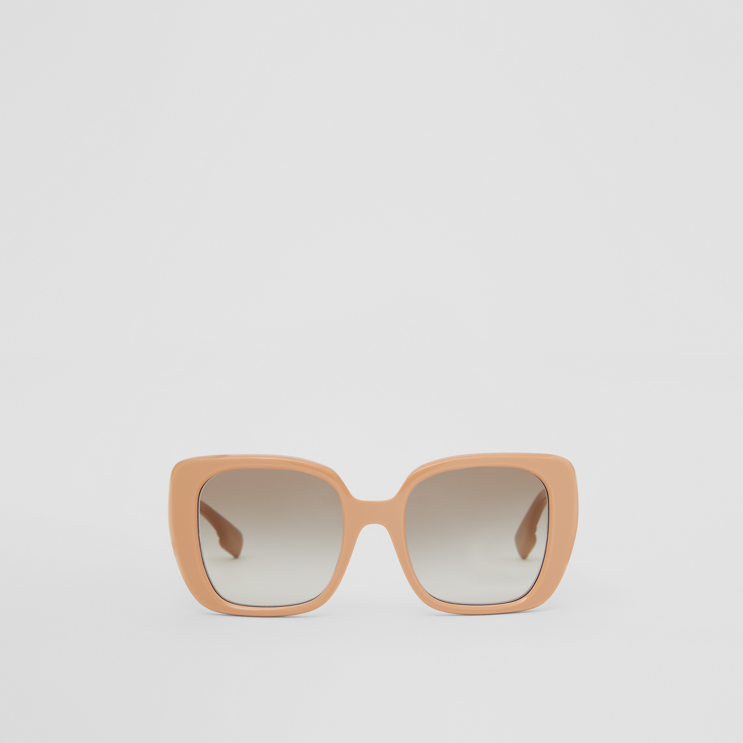 Monogram Motif Oversized Square Frame Lola Sunglasses in Biscuit Beige - Women | Burberry® Official - 1