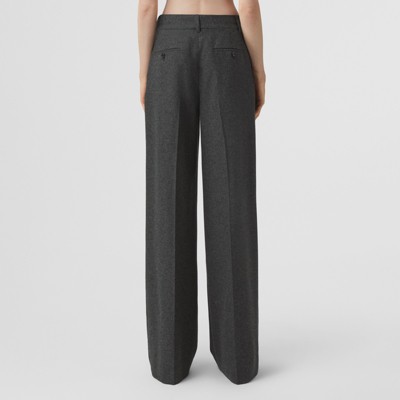 dark grey wide leg trousers