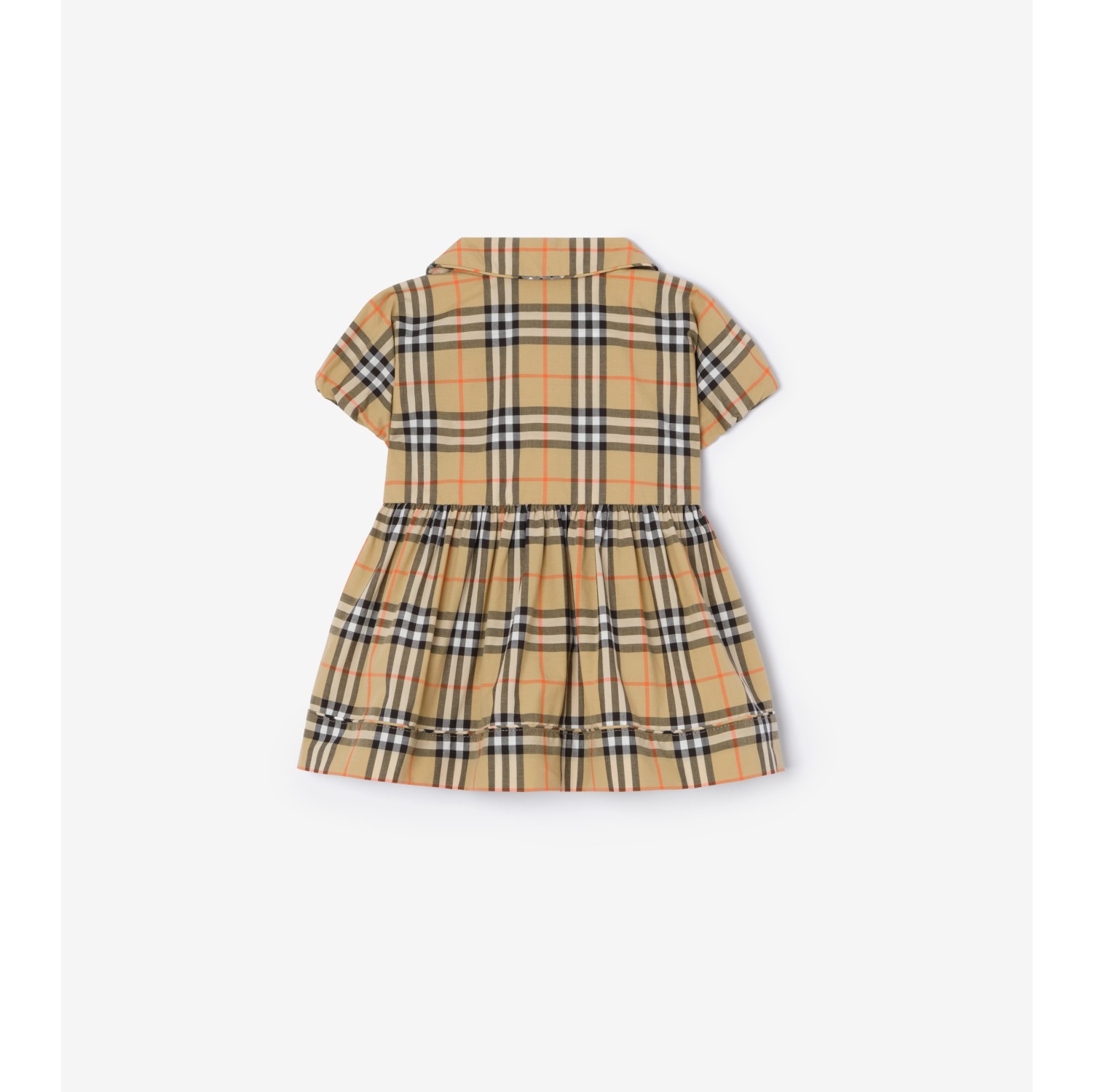 Check Cotton Dress with Bloomers in Sand beige - Children | Burberry® Official
