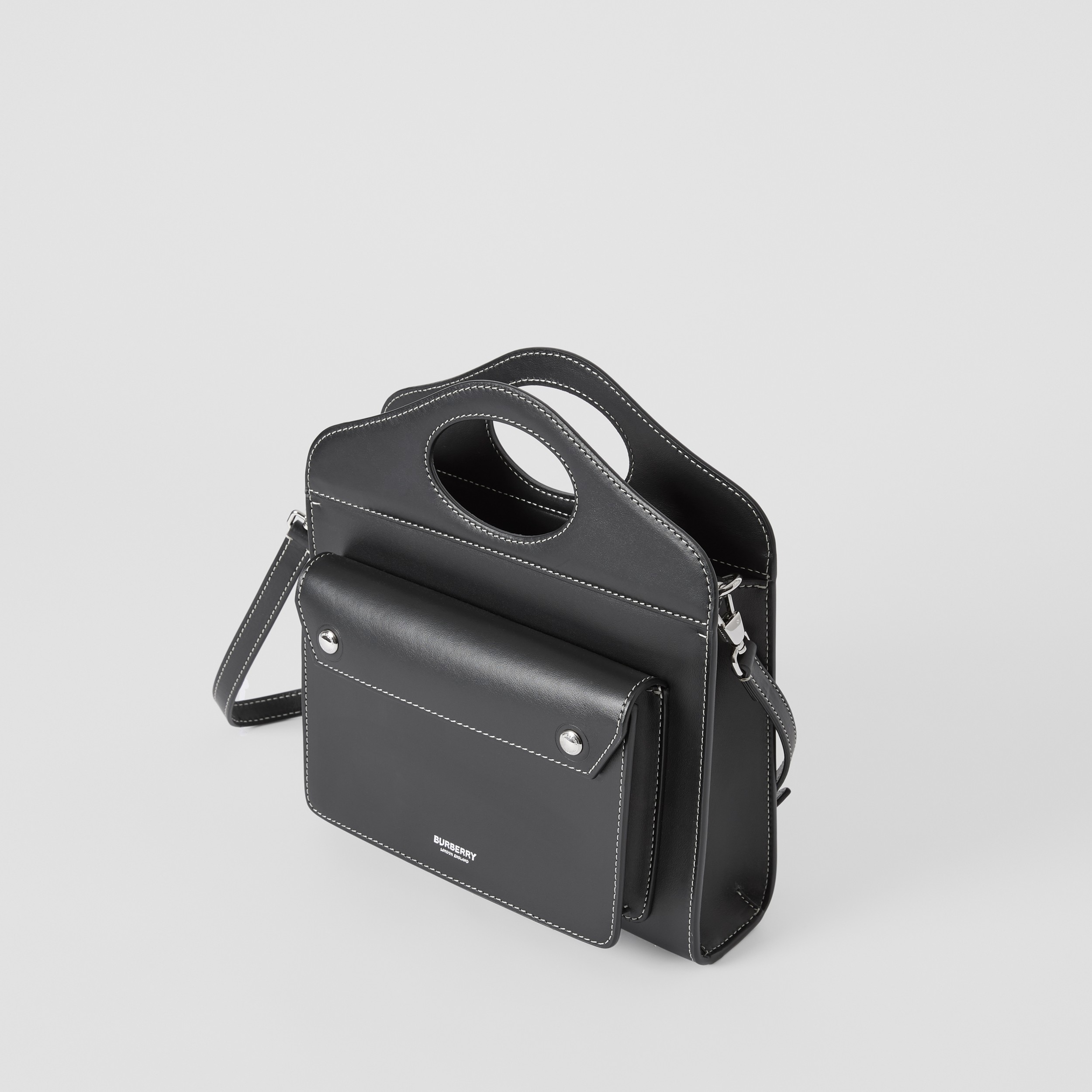 Mini sac Pocket en cuir surpiqué (Noir) - Femme | Site officiel Burberry® - 4