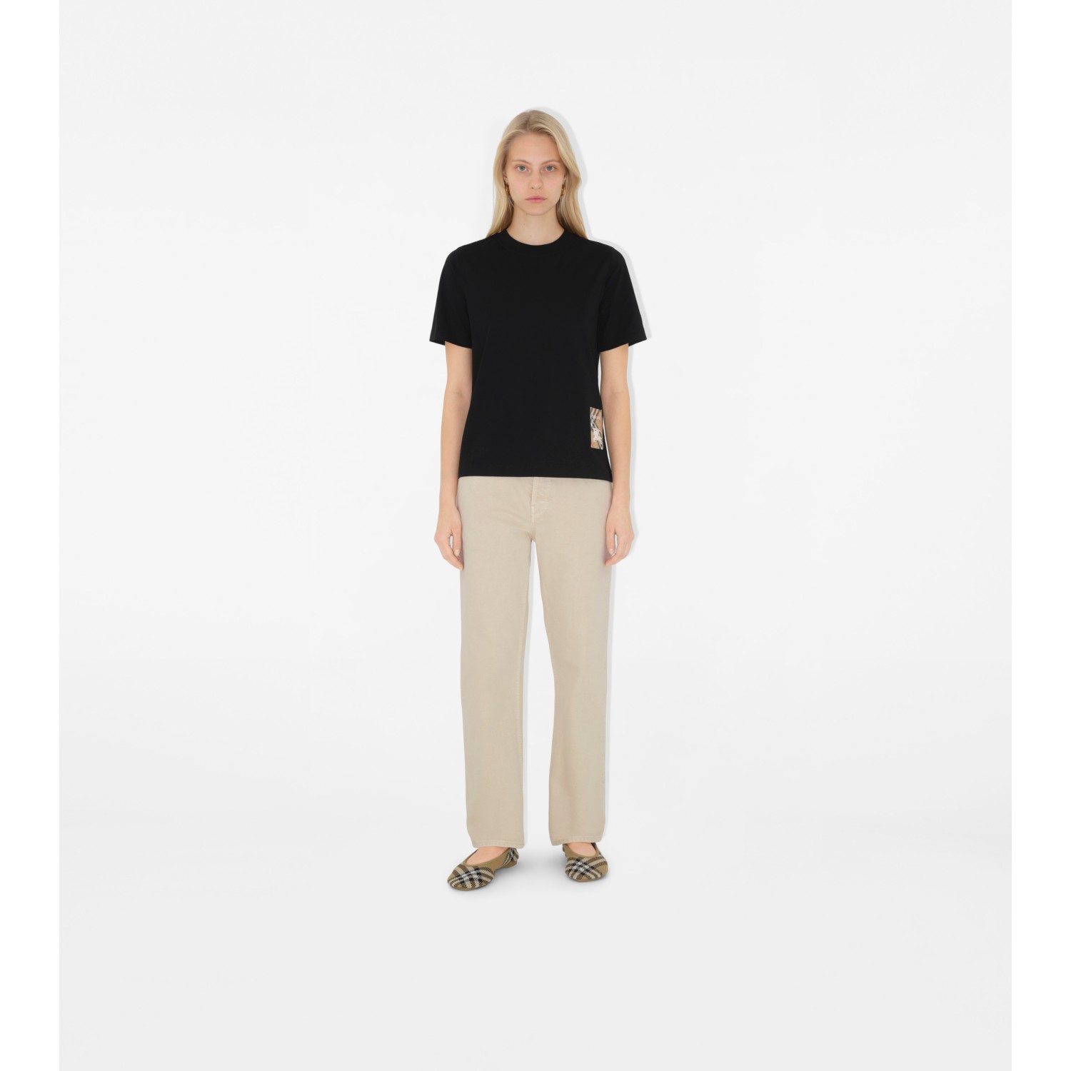 Check Label Cotton T-shirt - thumbnail 8