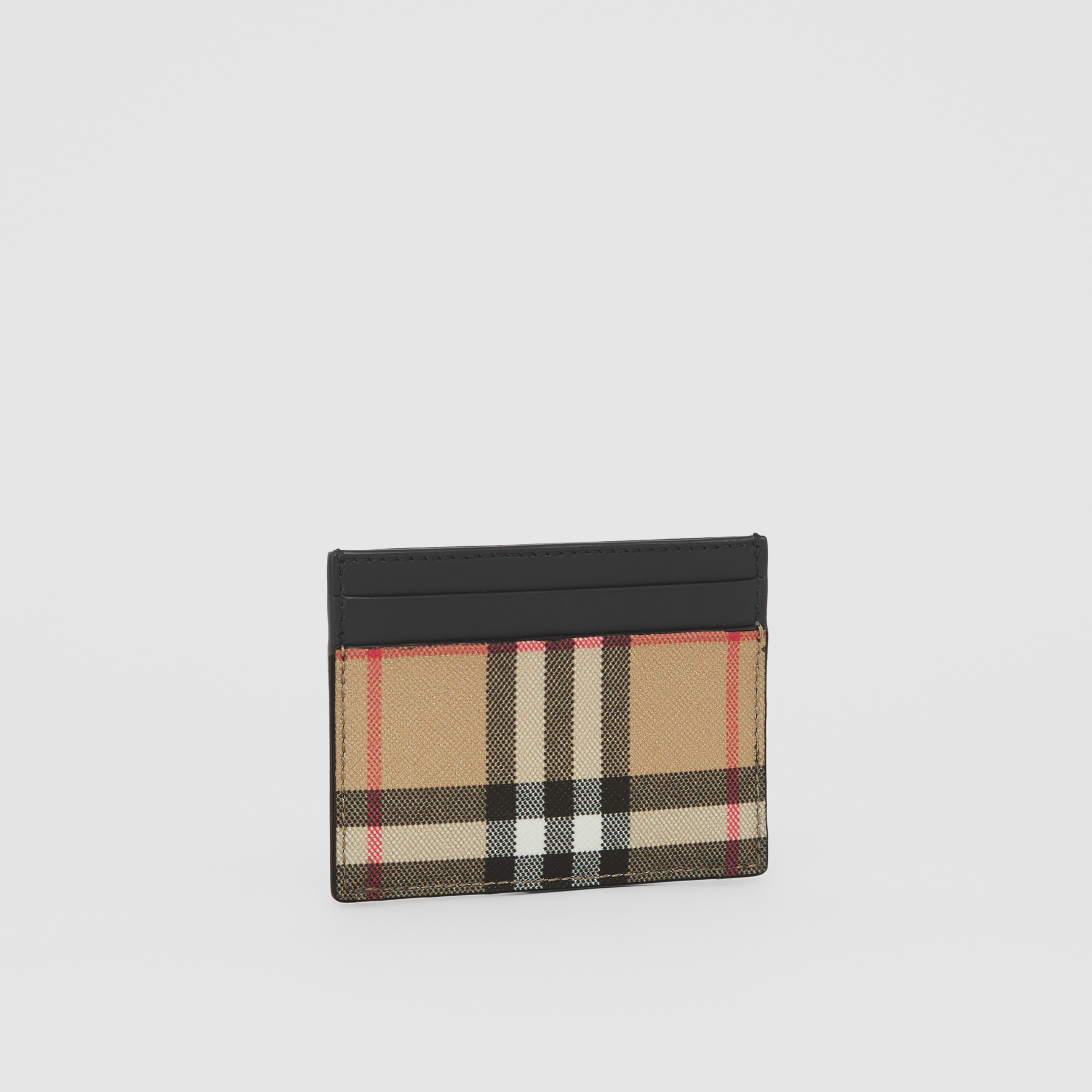 Vintage Check and Leather Card Case in Black - Women | Burberry® Official - 4