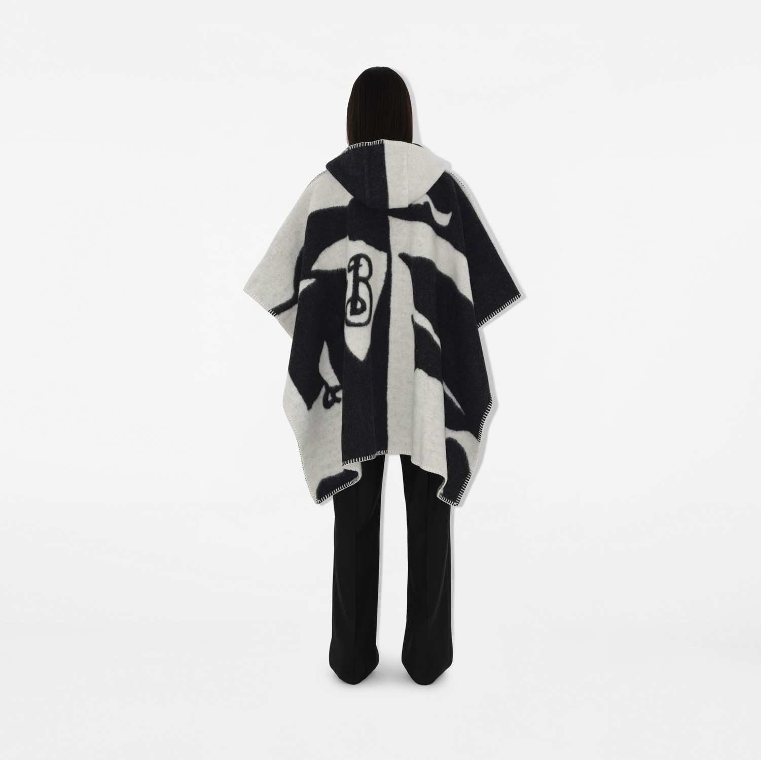 EKD ウールケープ (ブラック/ホワイト) | Burberry®公式サイト EKD ウールケープ (ブラック/ホワイト) | Burberry®公式サイト