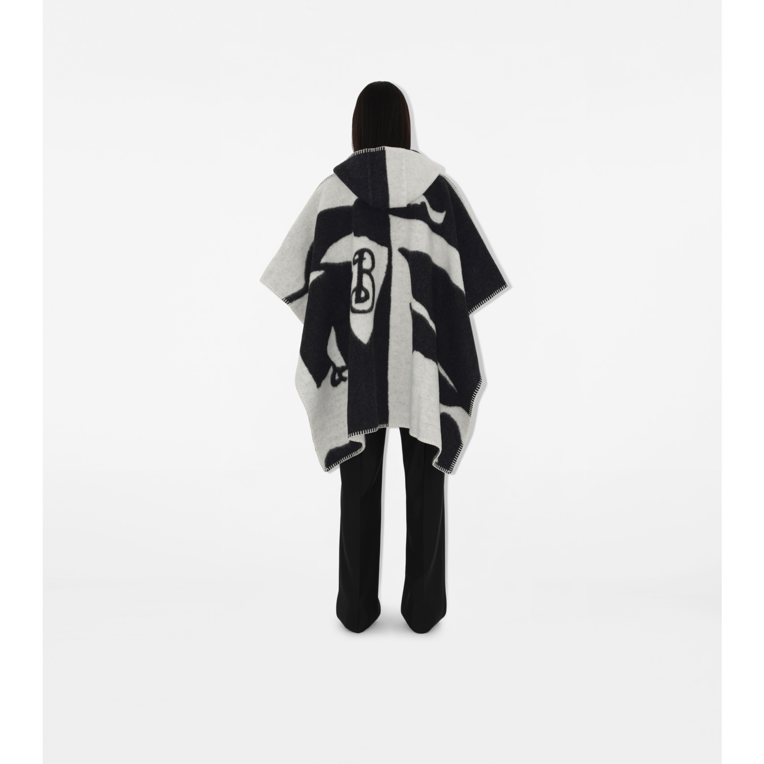 EKD Wool Cape in Black/white | Burberry® Official