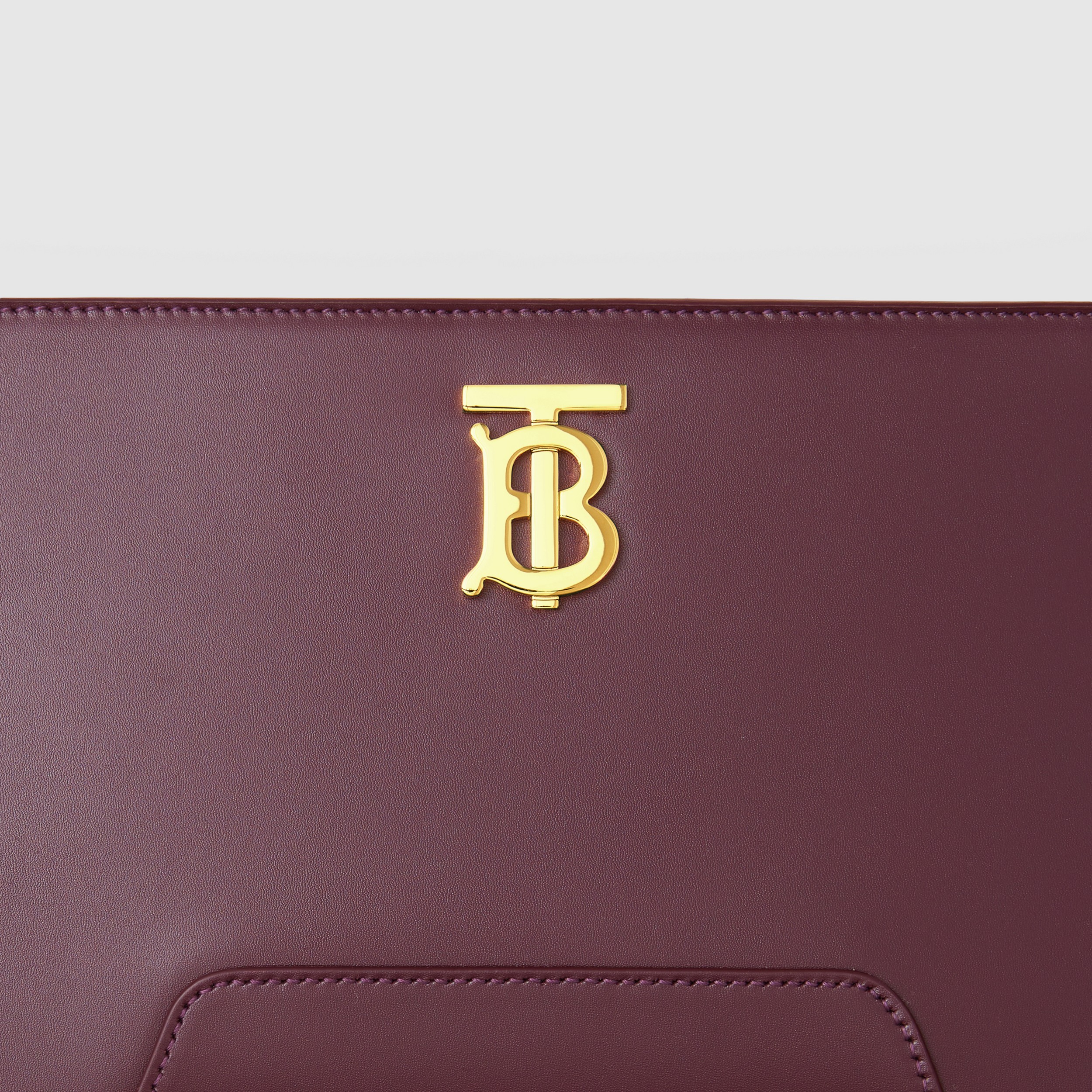 Leather TB Shoulder Bag in Deep Maroon - Women | Burberry® Official - 2