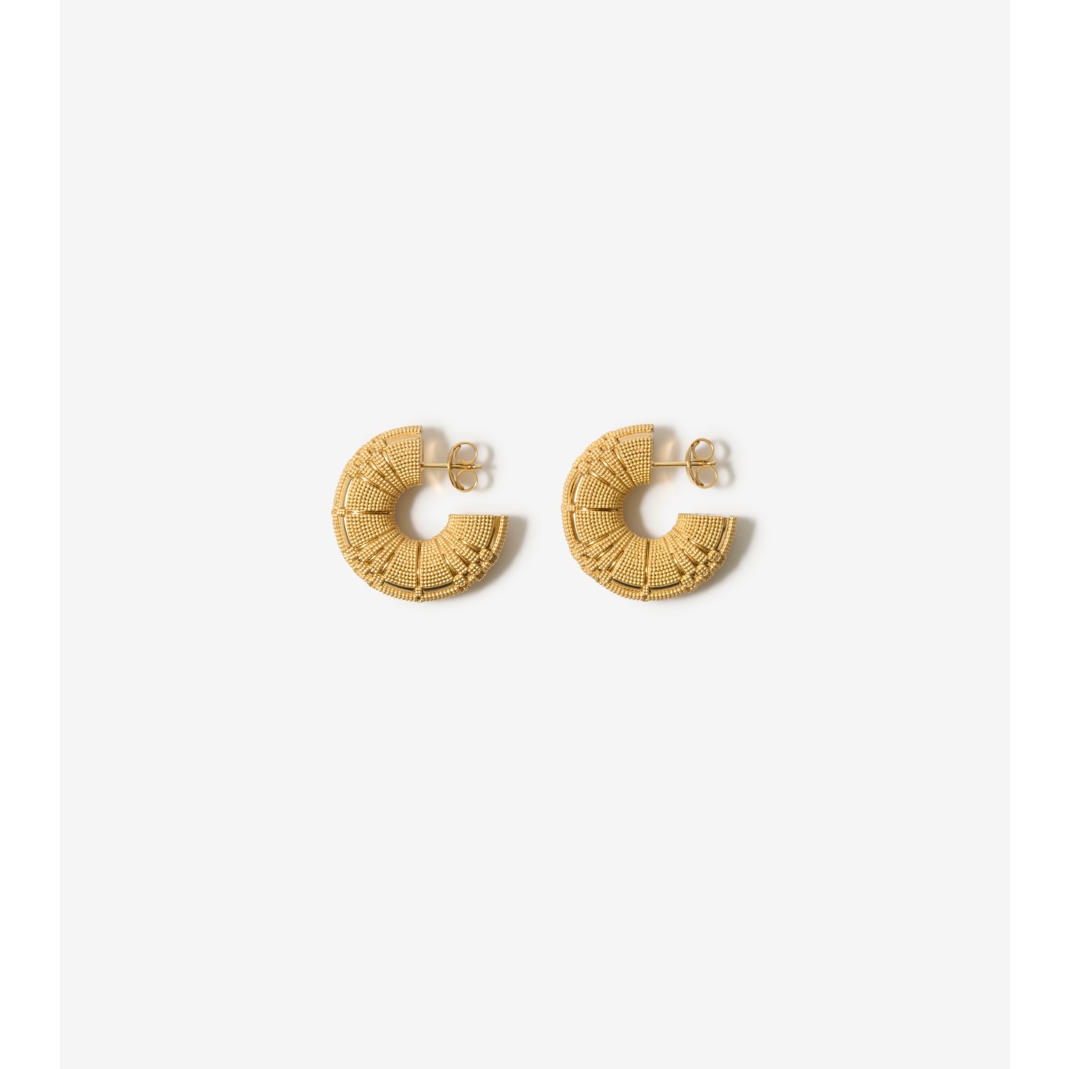 Check Granulation Hoop Earrings​