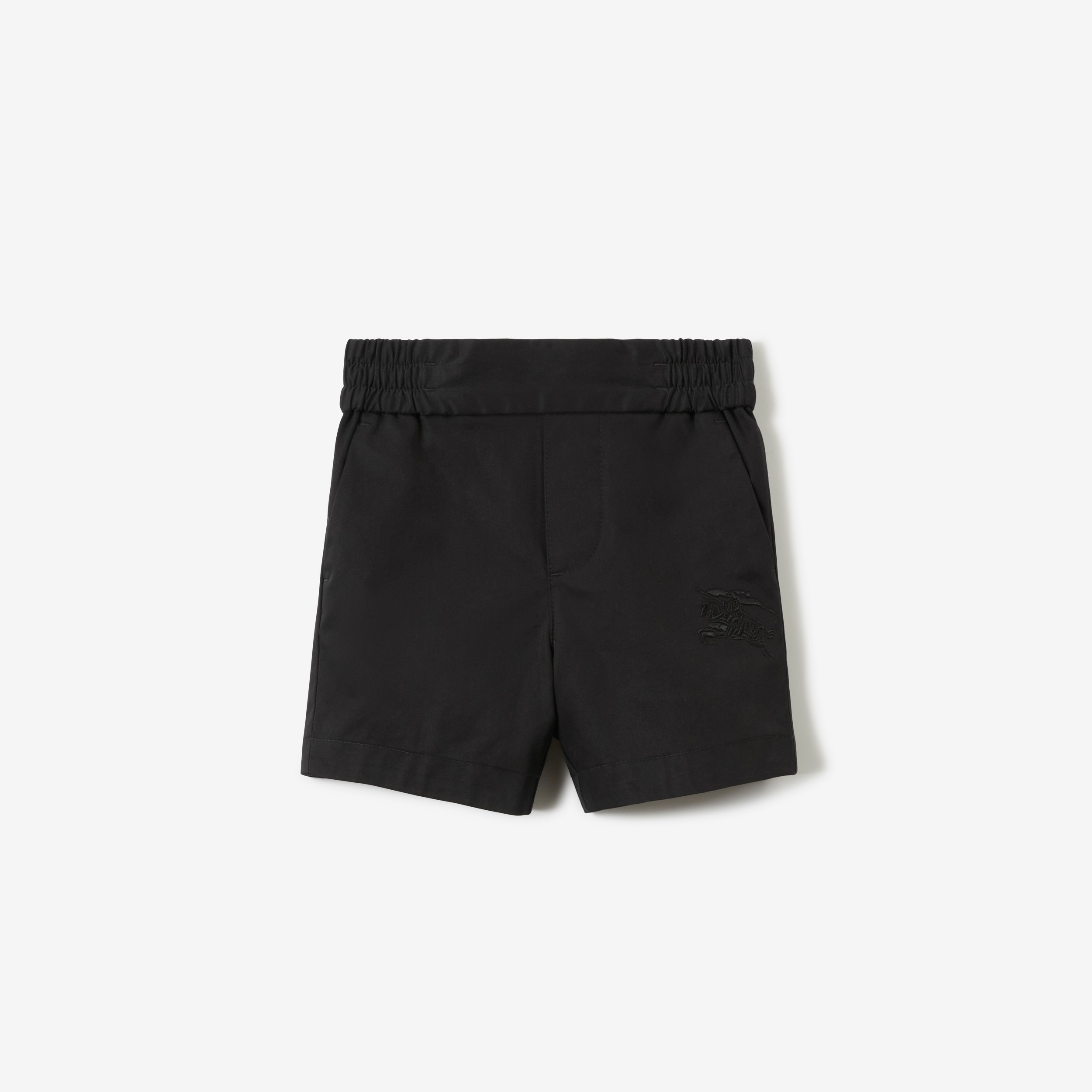 EKD Motif Cotton Twill Chino Shorts in Black - Children | Burberry® Official - 1