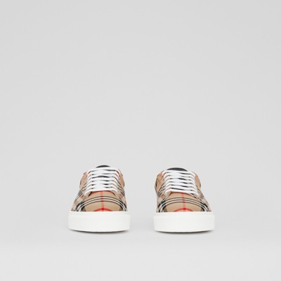 burberry vintage check and leather sneakers