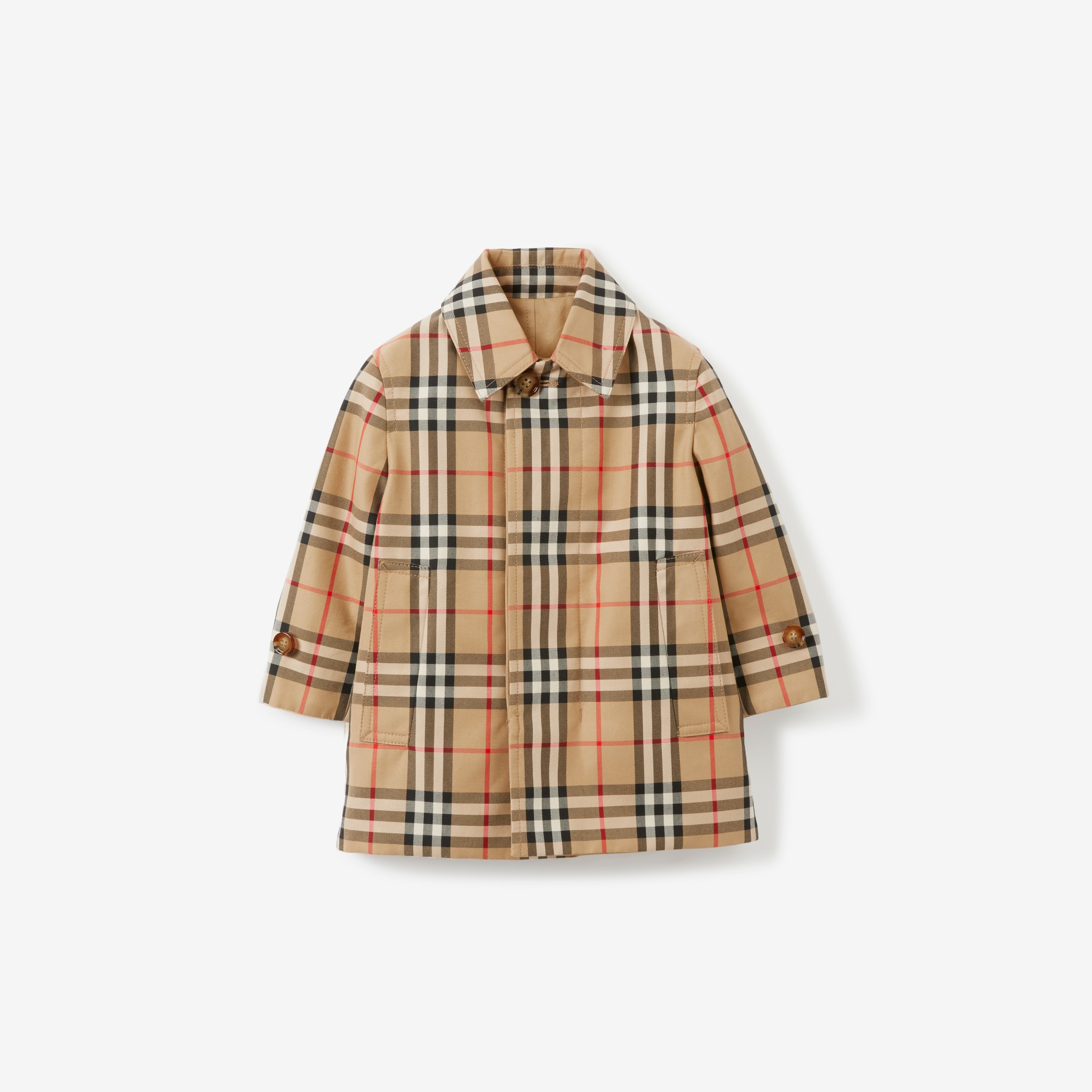 Car coat reversibile in gabardine di cotone Check (Beige Archivio) - Bambini | Sito ufficiale Burberry® - 2