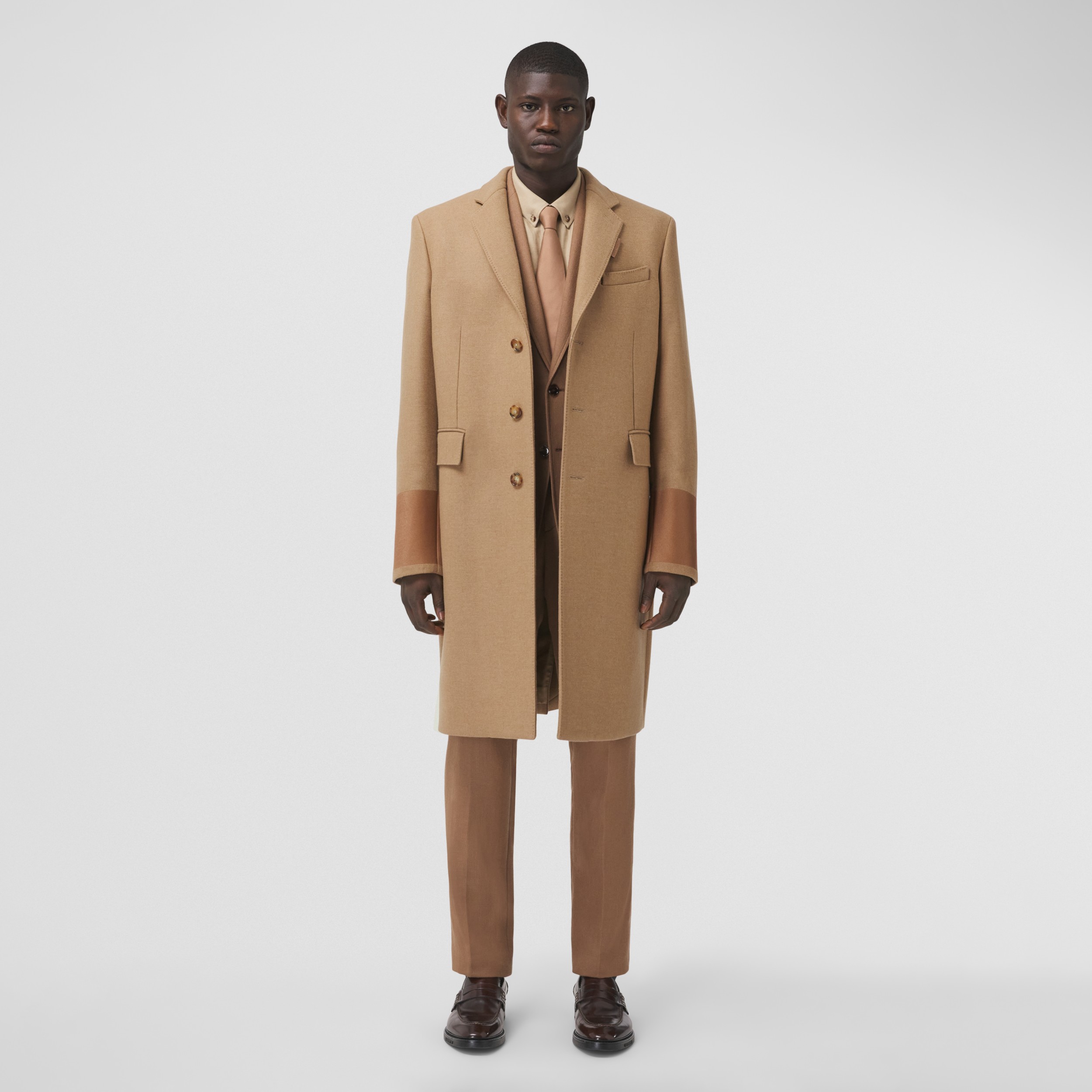 Cuff Detail Camel Hair Wool Tailored Coat - Men | Burberry United States