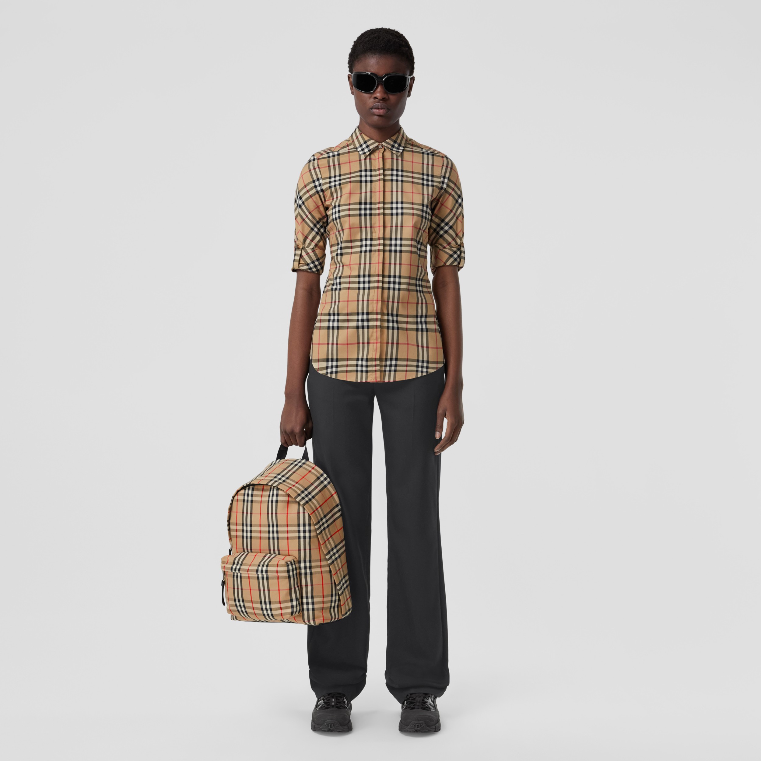 Vintage Check Nylon Backpack in Archive Beige Burberry® Official