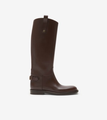 【Burberry】レザー サドル ブーツ レザー サドル ハイブーツ (ブラック) - ウィメンズ | Burberry