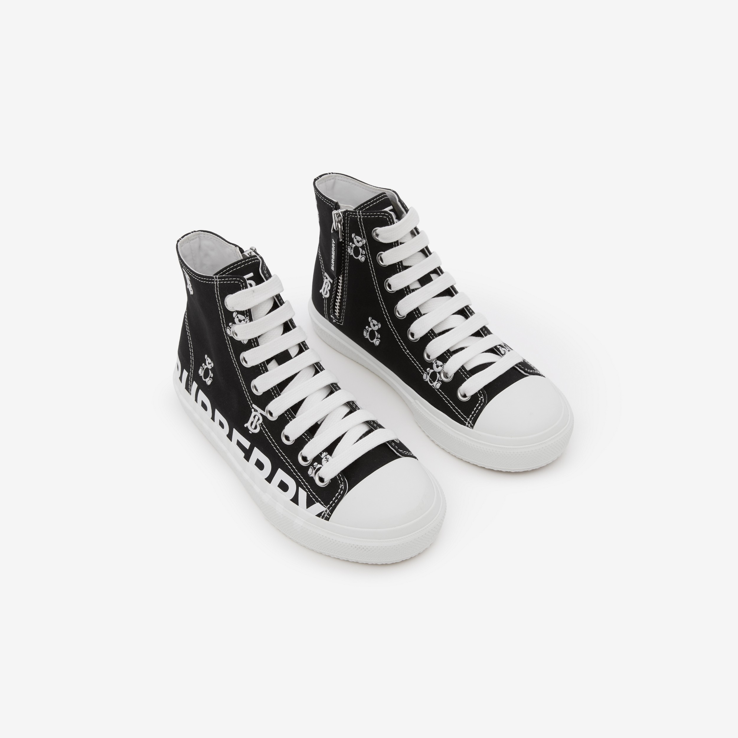 Sneaker alte in gabardine con stampe (Nero) - Bambini | Sito ufficiale Burberry® - 2