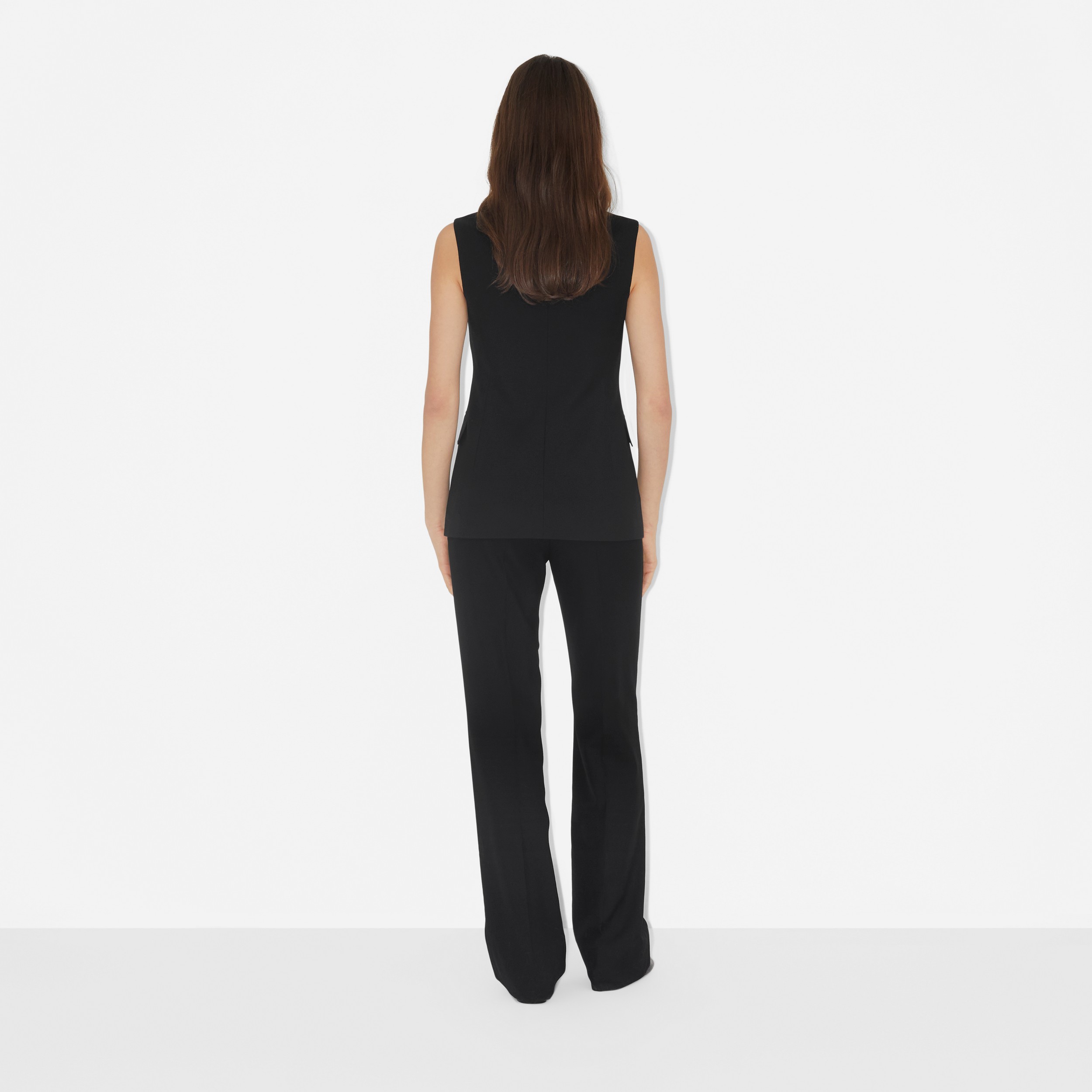 Custom Fit Monogram Motif Wool Tailored Trousers in Black - Women | Burberry® Official - 4