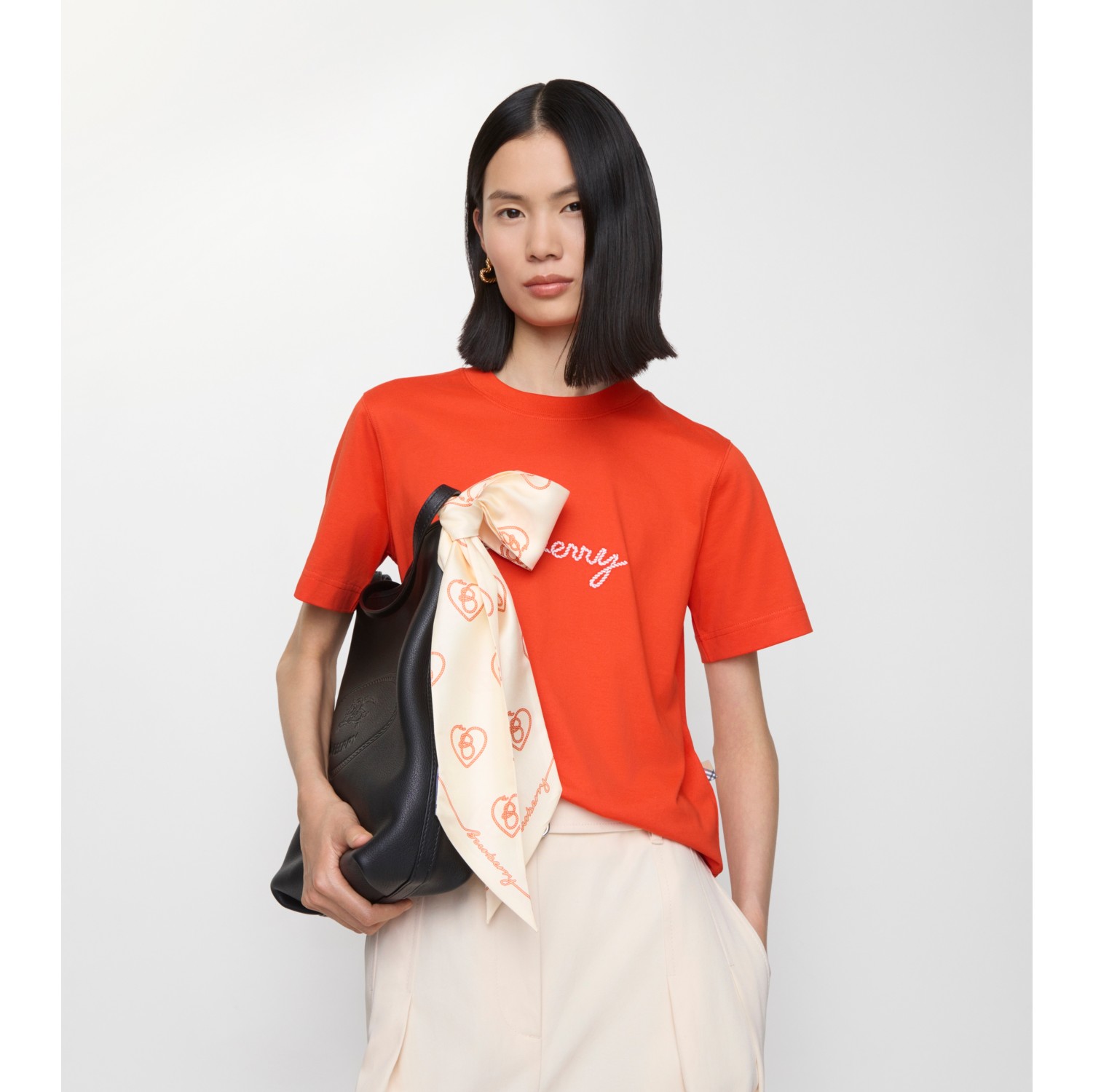 Skinny B Heart Silk Scarf