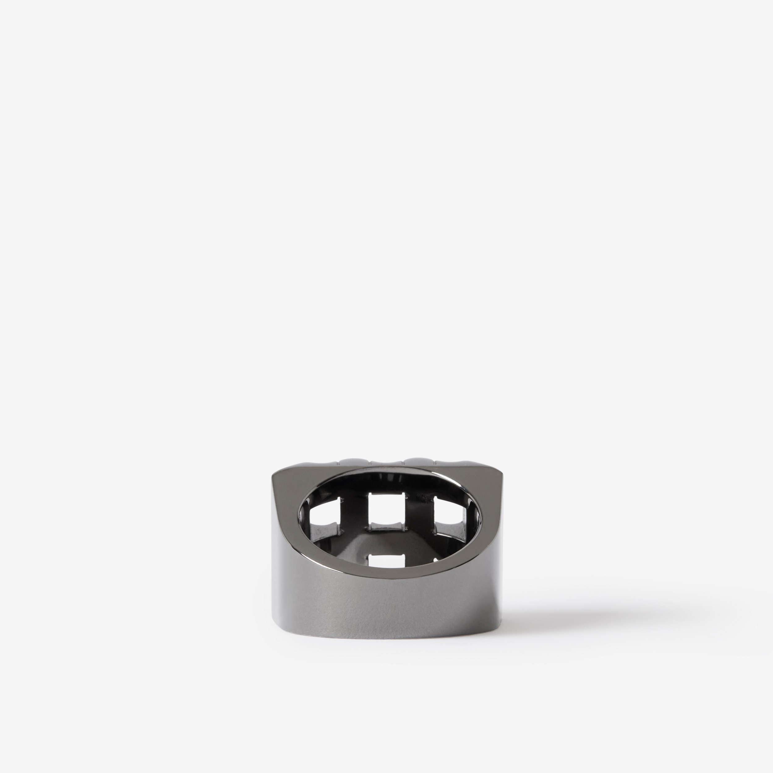 チェック ルテニウムプレート シグネットリング (チャコール) - メンズ | Burberry®公式サイト - 2