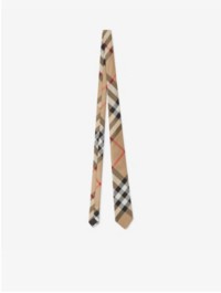 Check Silk Tie in Archive beige