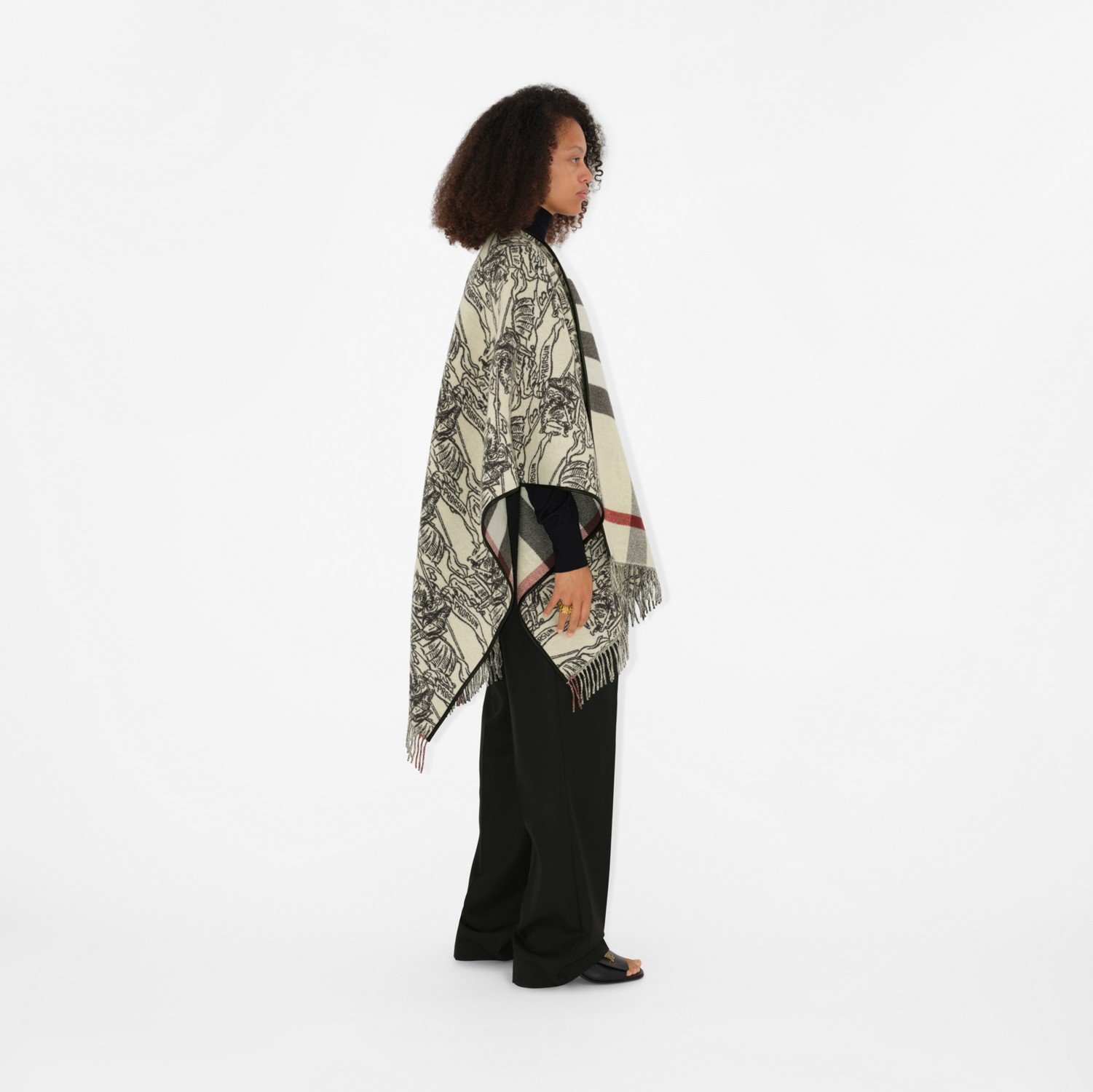 Reversible EKD Check Wool Cape