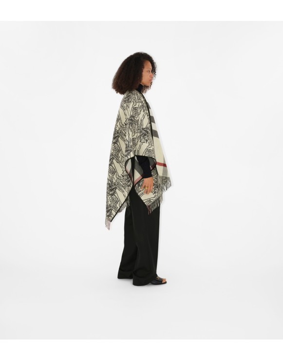 Reversible EKD Check Wool Cape