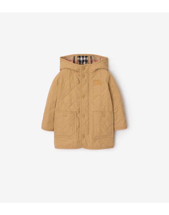 Manteau à capuche en nylon matelassé