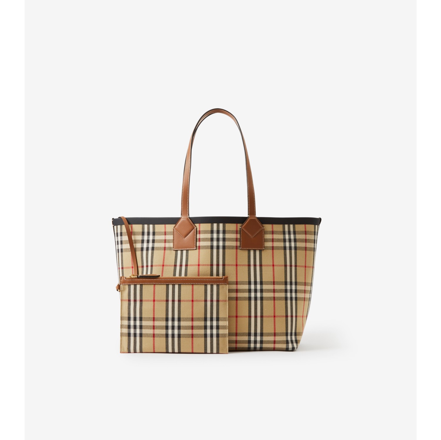 Medium London Tote Bag in Briar Brown/black | Burberry® Official