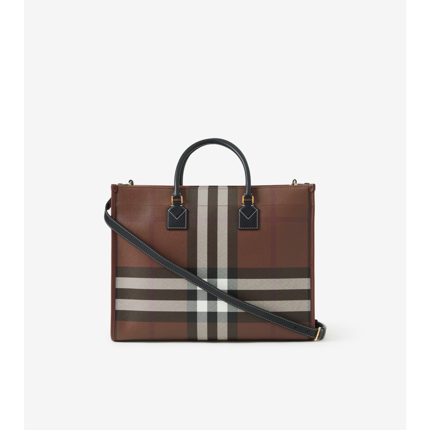 Shop Burberry Medium Freya Two-Tone Canvas & Leather Tote