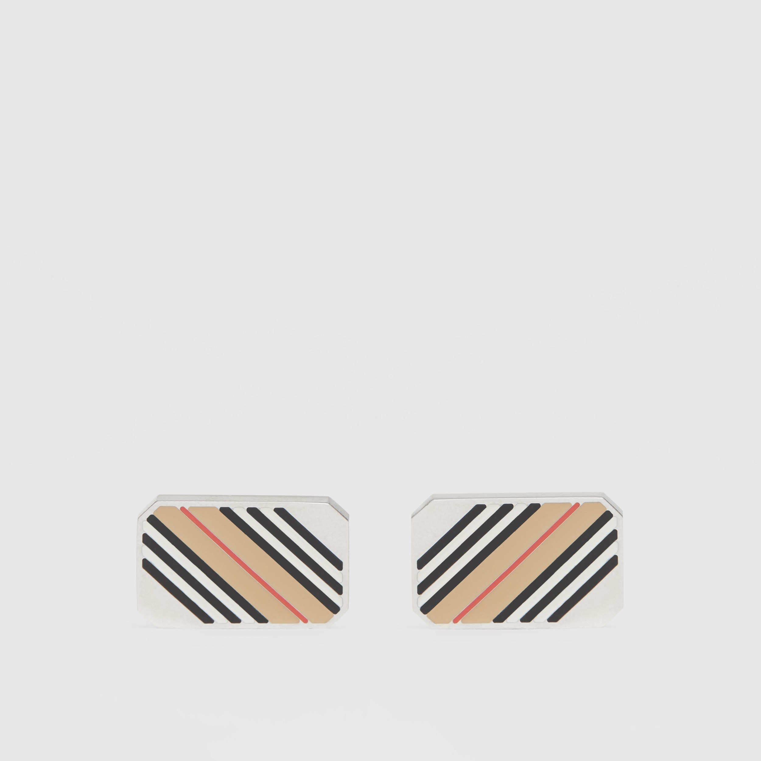 Icon Stripe Palladium-plated Cufflinks - Men | Burberry® Official - 1