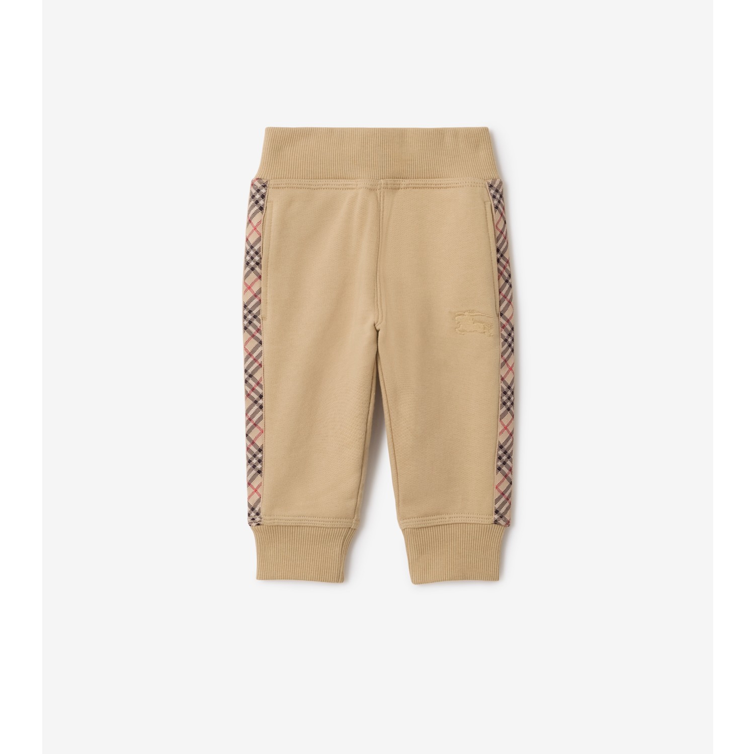 Check Trim Cotton Jogging Pants in Sand | Burberry® Official