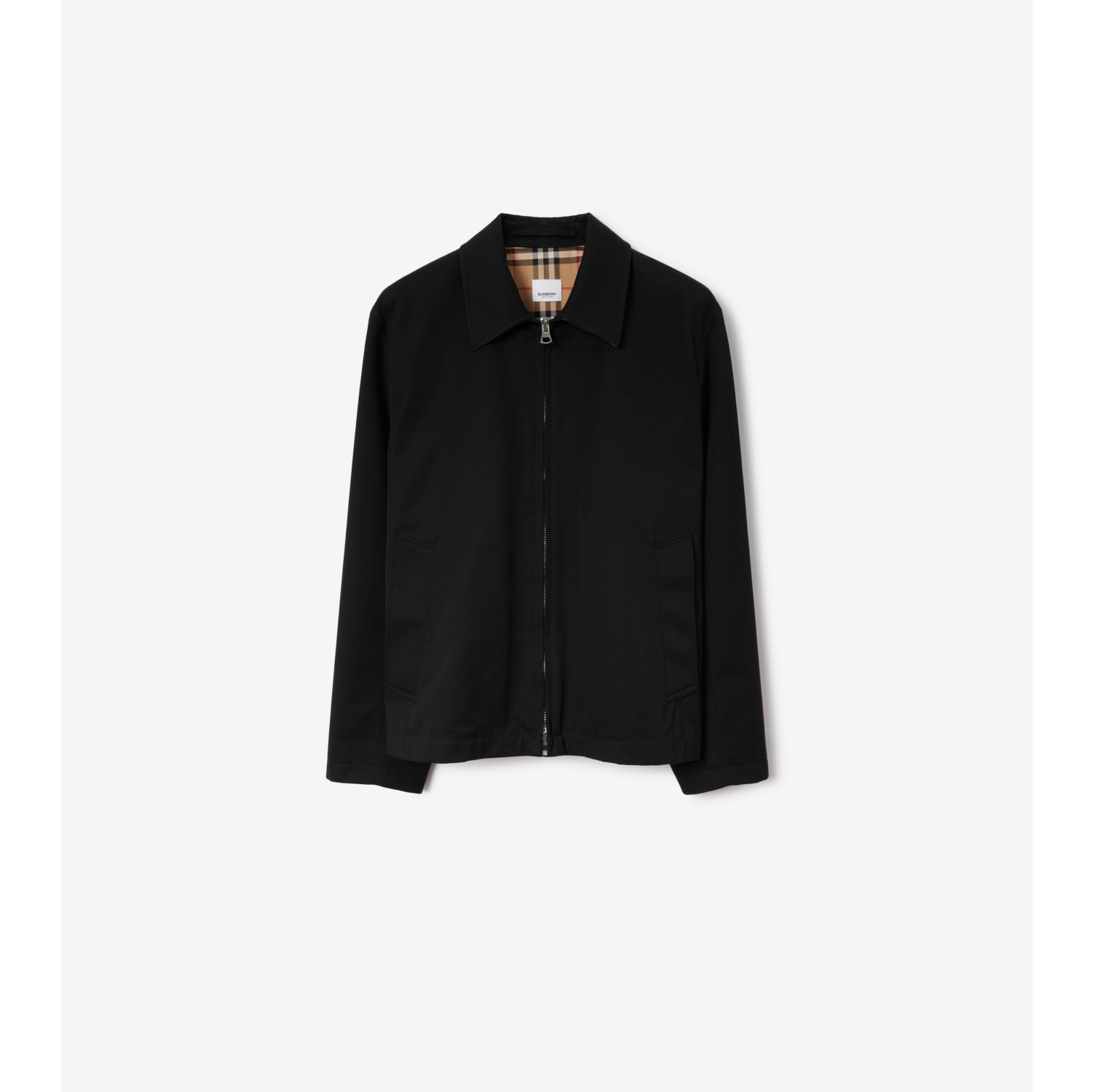 Chaqueta Harrington en gabardina (Negro) - Hombre, Algodón | Burberry®  oficial