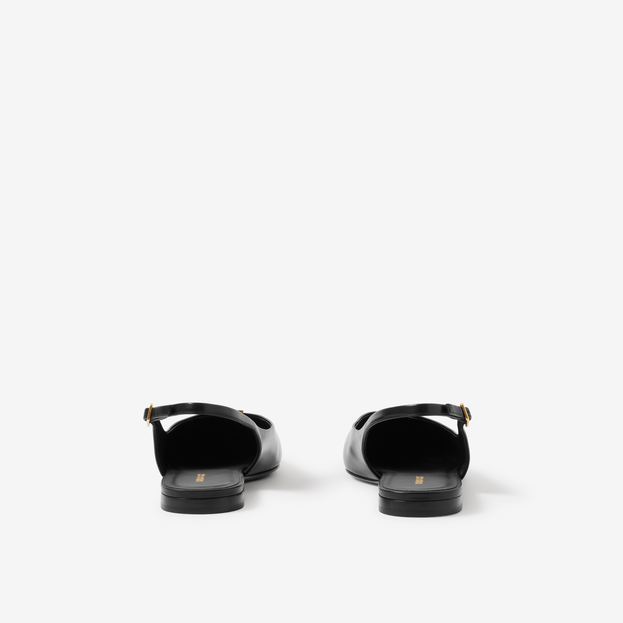 Sapatilhas de bico fino de couro com monograma (Preto) - Mulheres | Burberry® oficial - 3