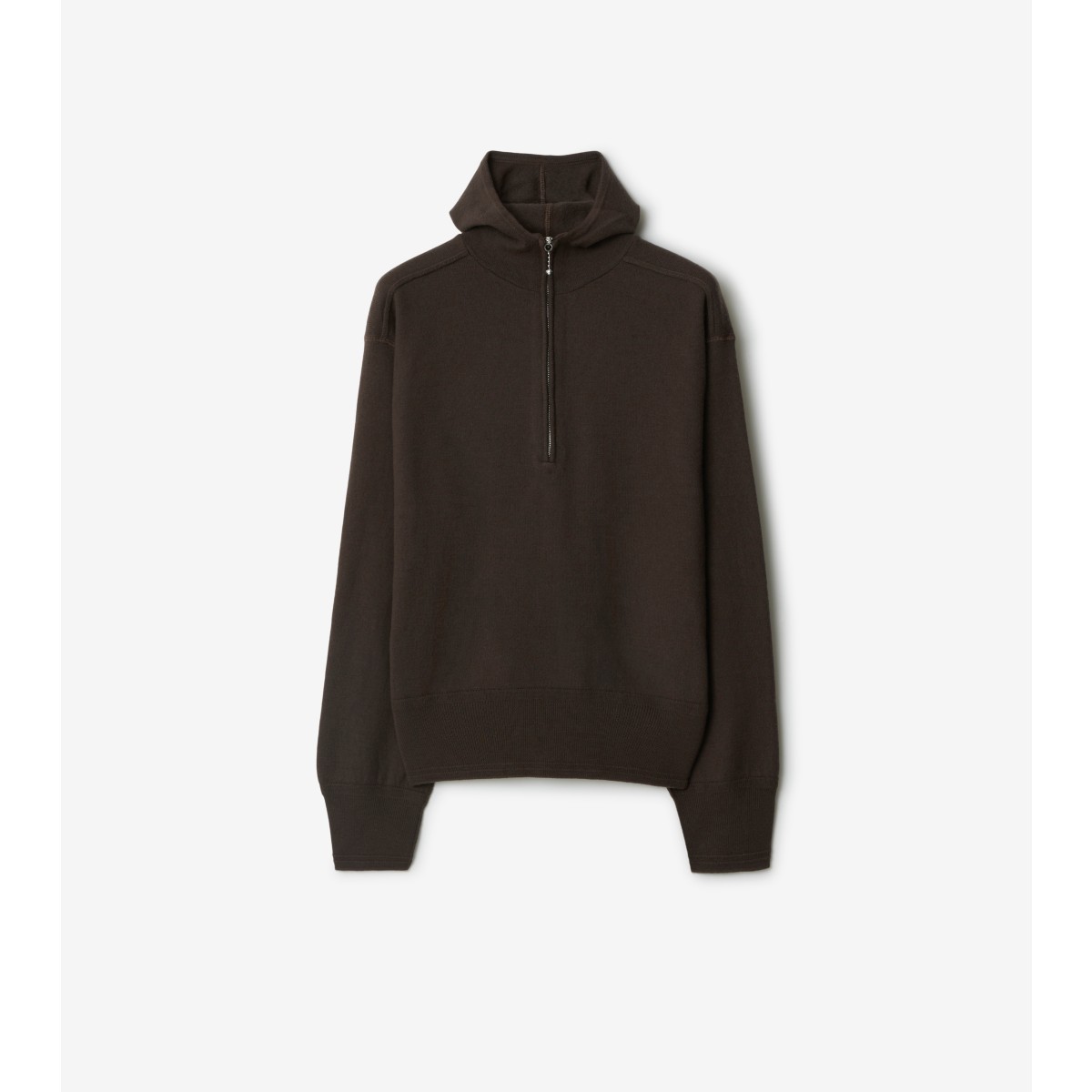 Burberry Wool Half-zip Hoodie In Otter
