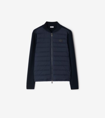 キルティング ナイロン＆ウール ジャケット (ネイビー) - メンズ