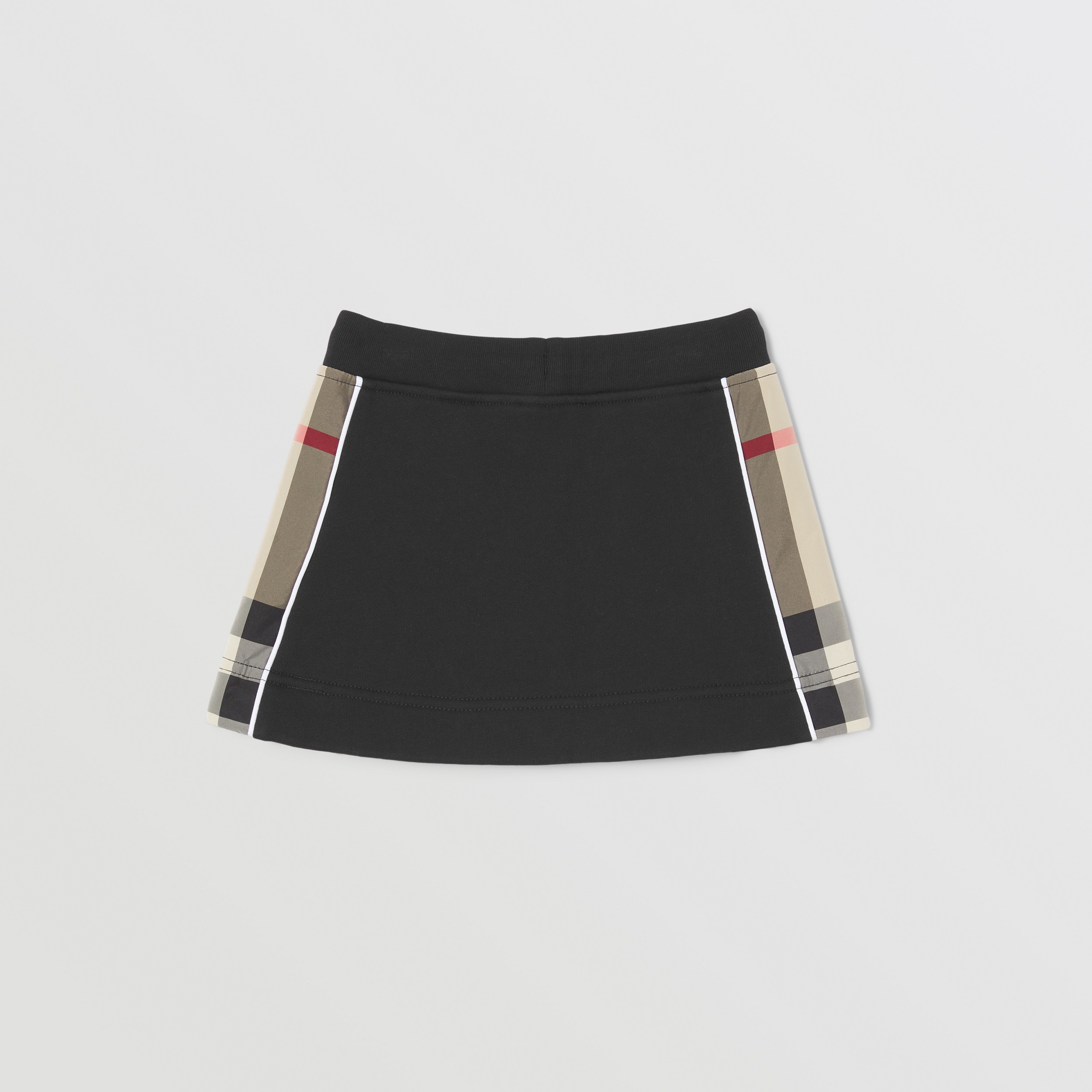 Check Panel Cotton Skirt in Black - Children | Burberry® Official - 4
