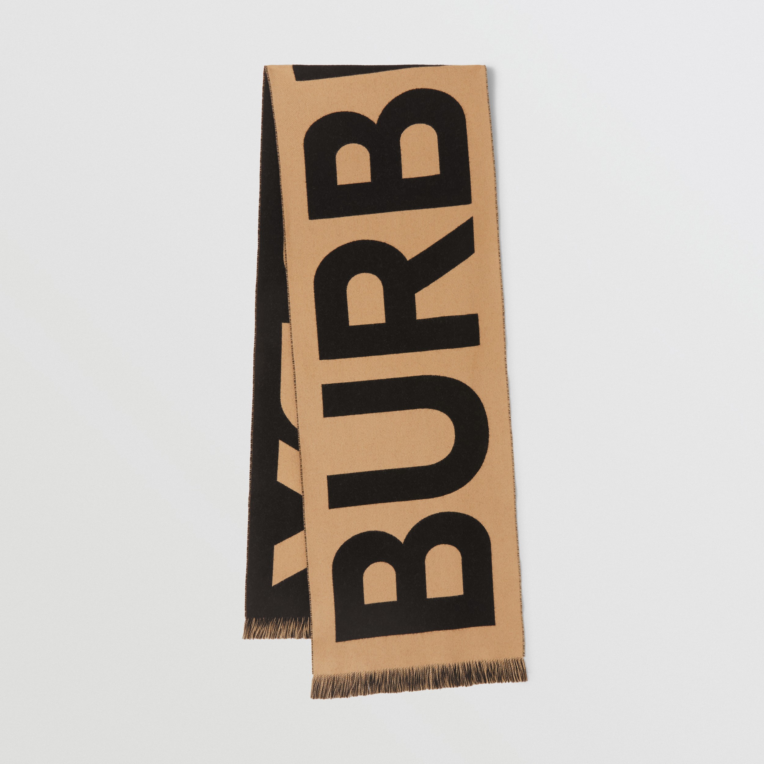 Bufanda en lana con logotipo (Beige Vintage) | Burberry® oficial - 1