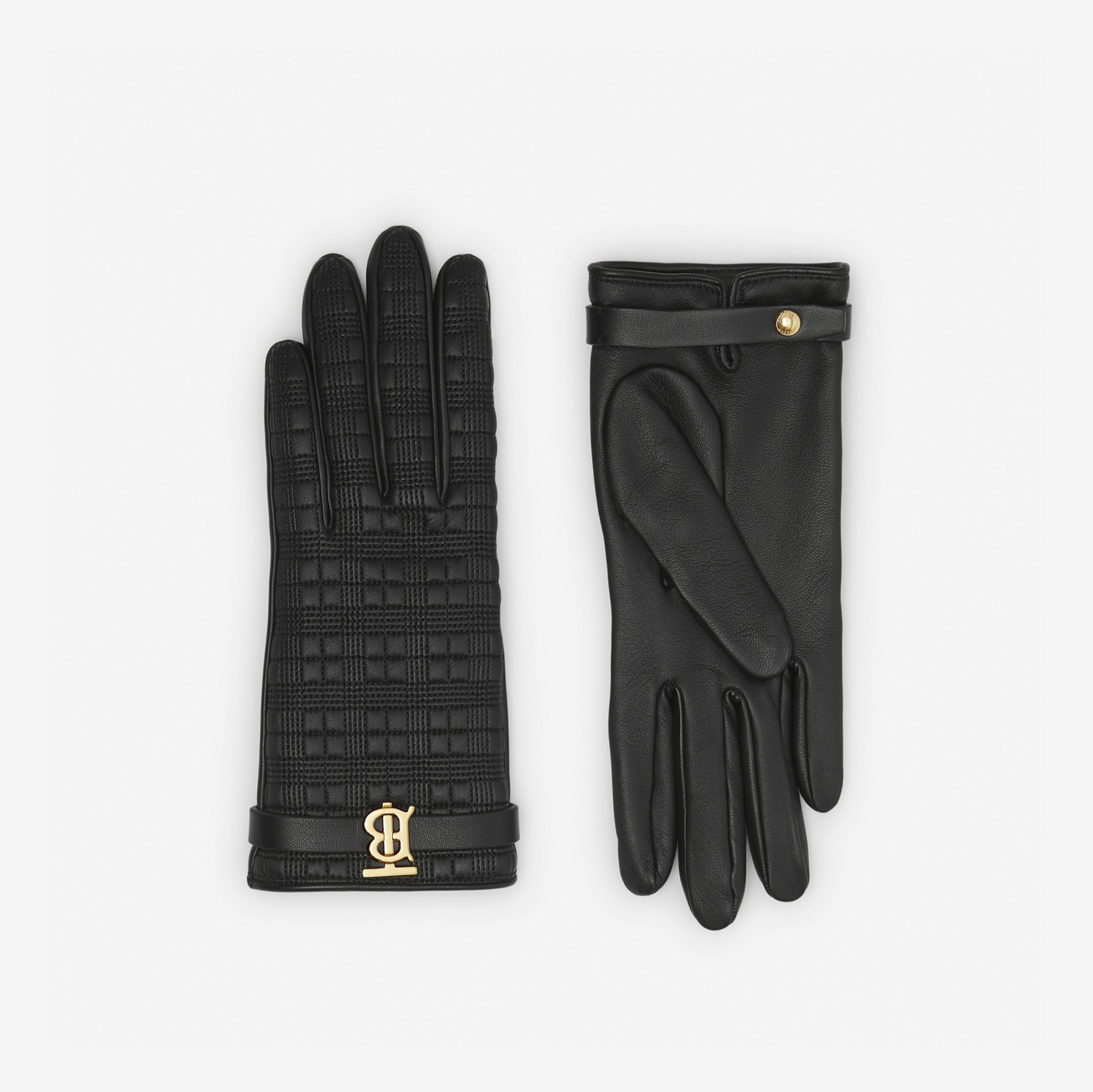Gesteppte Lammleder-Handschuhe mit Kaschmirfutter (Schwarz) | Burberry®